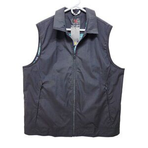 Mens Fashion Black Vest By Trr  Green Plaid Lining & Zip Pockets Size XL